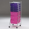 Chrome-plated silver storage cart with PP drawers (3 large & 4 small)