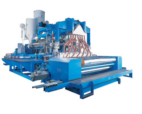 Hollow profile sheet extrusion line supplied by Rost.