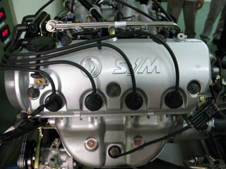 Sanyang itself developed this 1,300cc four-cylinder engine for the T880.