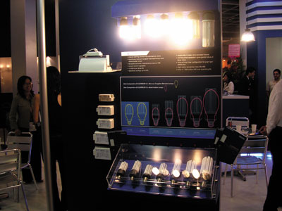 Making green lamps is now a priority at many Taiwan-based hi-tech manufacturers, with various energy-saving lamps shown.
