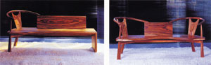 The two wooden loungers by 