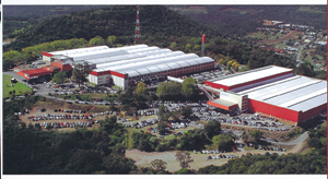 A bird’s-eye view of Latin America’s largest air-conditioned exhibition center in  Bento Goncalves, southern Brazil.