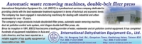 International Dehydration Equipment Co., Ltd.</h2><p class='subtitle'>Automatic waste removing machines, double-belt filter</p>