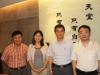 From left, Y.B. Gun, Monica Chia, PR person of ITRI, C.H. Chen, project manager of Mechanical and Systems Research Laboratories, and C.C. Chiang.