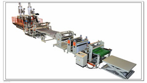 Hollow sheet profile extrusion line.