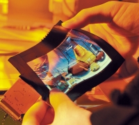 A flexible AMOLED developed by Taiwan's Industrial Technology Research Institute.

