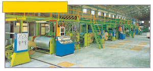 Corrugated cardboard making equipment.