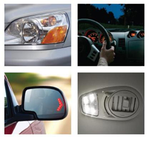 Samples of LED automotive lighting.