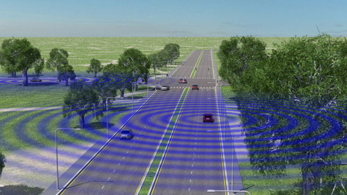 Ford is actively accelerating its commitment to wirelessly connected intelligent vehicles - known as vehicle-to-vehicle communications. (Photo from Ford)