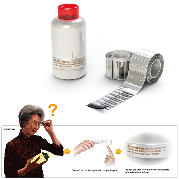 <li>Item: ZOOM-IN TAPE | TAPE with magnifying functions</li>
<li>Prize: Best 100 Award</li>
<li>Category: 01. industrial design + product design</li>
<li>Design: Shu-Te University, Taiwan</li>
