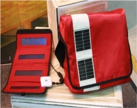 The all-foldable fabric ultra-capacitor, powered by solar panels, is a practical mobile-energy substitute for recharging cellphones and flashlights.
