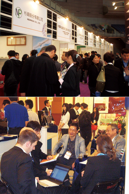 Business opportunities between exhibitors and buyers are ubiquitous at the fair.