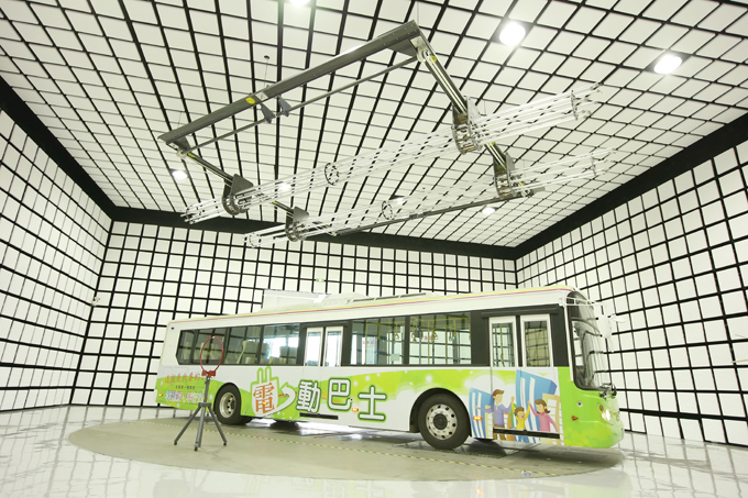 The EMC test anechoic chamber at ARTC can test large buses.