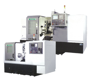 Ecoca’s MT-310i, ECO CNC lathes with heavy cutting and vibration monitoring.