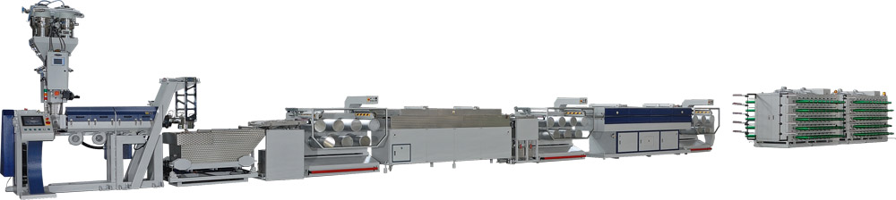 The JC/MNP series PP/HDPE monofilament extrusion line from Jenn Chong