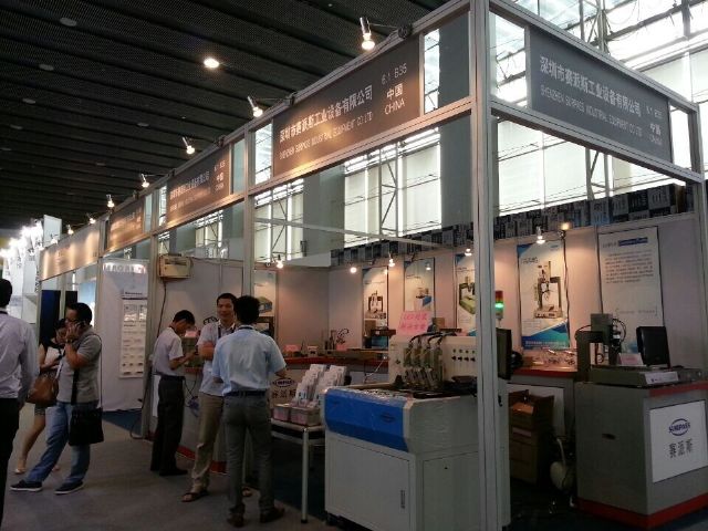 LED packaging machines displayed by a Chinese exhibitor