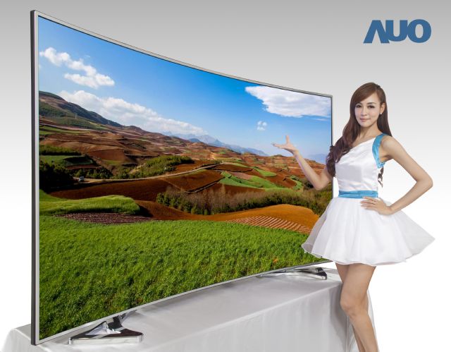 AUO’s 85-inch next generation UHD 4K wide color gamut curved LCD TV display has a world-leading 4000R golden curvature.