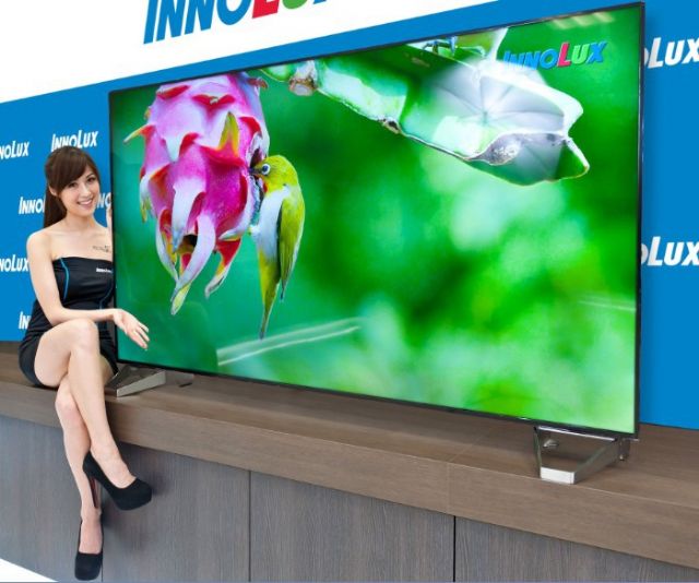 Innolux exhibited an 85-inch 3D 4K2K ultra-high-resolution, high-color-saturation TV Panel 