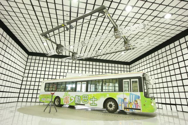 The EMC test anechoic chamber at ARTC can also test large buses. (Photo from ARTC)