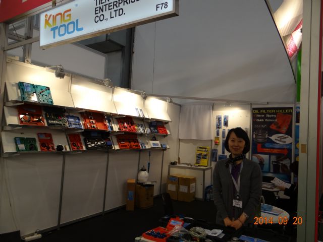 Kingtool export manager Jaymie Chiang noted increased buyer demand for auto repair tools at this year's Automechanika Frankfurt.