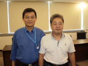 Chen Chang-hsiung, product manager of Intelligent Machinery Technology Division of ITRI's Mechanical and Systems Research Laboratories, (left) and Cho Chih-hua, ITRI's senior researcher and a member of Chen's team, (right)