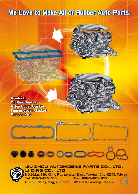 Jiu Zhou supplies about 6,000 different automotive  gaskets and rubber parts. 