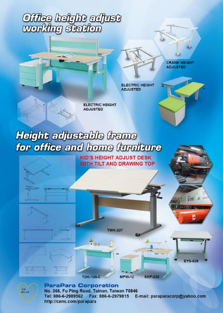 User-friendly functions, ergonomic, minimalistic exterior and eye-catching chromatic design are attractions of ParaPara’s height-adjustable desks and workstations.