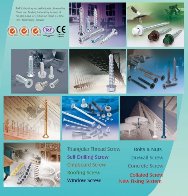 Caption: Ray Fu supplies a broad array of fasteners including self-drilling screws, chipboard screws, roofing screws, etc.