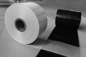 65% continuous glass fiber reinforced polyamide 6 UD-tape from CGN Juner New Materials Co., LTD. (photo courtesy of show organizer).