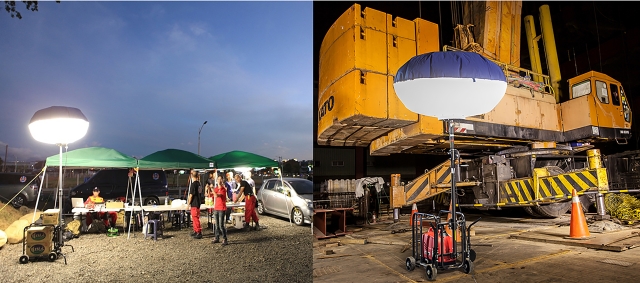 Ching Yuang’s LED balloon lantern light is widely used in nighttime construction works and camping sites. (photo courtesy of Ching Yuang)