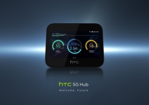 HTC（宏达电）今天展出HTC最新首款5G mobile smart hub。图／宏达电提供