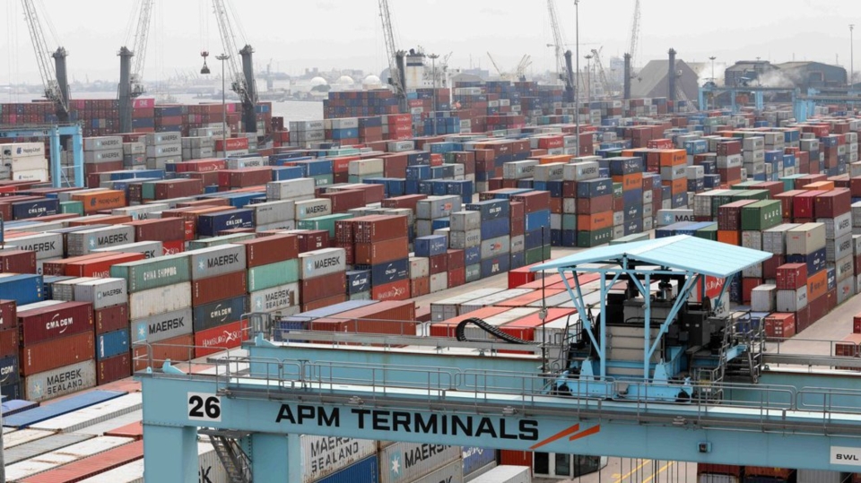 APM碼頭公司（APM Terminals）貨櫃碼頭。 路透
