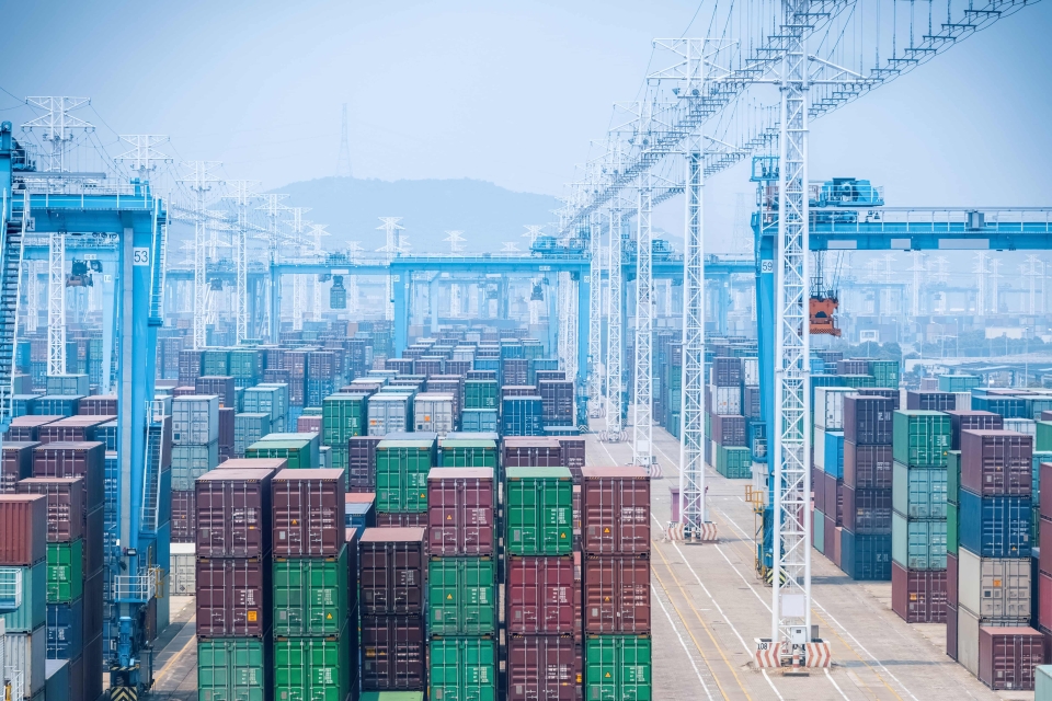 A stock photo of the container yard in Port of Ningbo-Zhoushan.