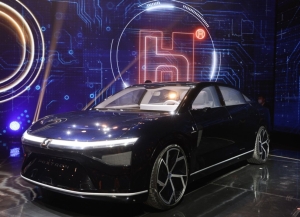 Foxconn's Model E making its debut at Hon Hai Tech Day in 2021. Photo credit: UDN