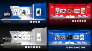 AMPA DigitalGo參展商可以自行選擇及布置專屬攤位，並放上產品型錄及影片等資訊。圖中為完成布置的廠商攤位。圖檔來源：外貿協會