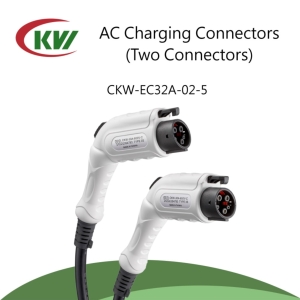 The AC Charging Connectors for Electric Vehicles (Two Connectors) are patented for their unique design. It meets U.S. specification standards and features ease of use. Photo courtesy of Chung Kwang.