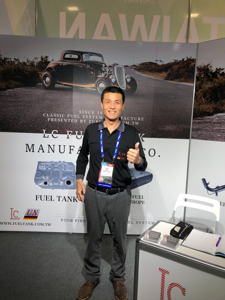 LC Fuel Tank General Manager Chan Yu-Peng at AAPEX 2022. (Photo courtesy of CENS)