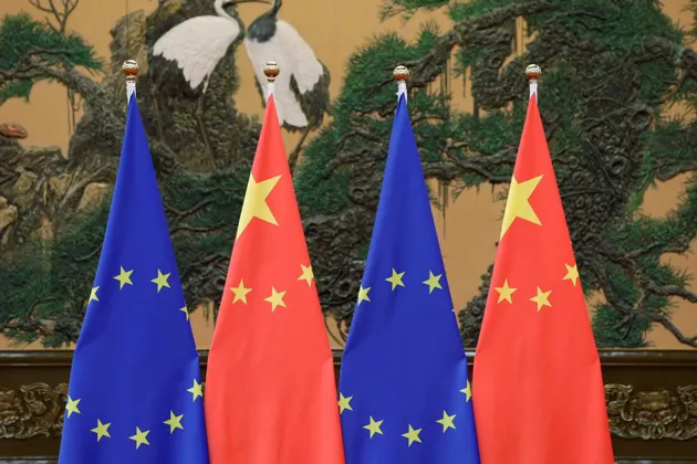 中国大陆与欧盟目前正于北京举行中欧峰会，本次会议是双方最高层接触，寻求建立具建设及稳定关系的机会。示意图。路透
