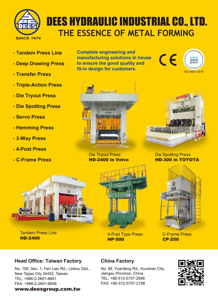Who Makes Machinery in Taiwan DEES HYDRAULIC INDUSTRIAL CO., LTD.