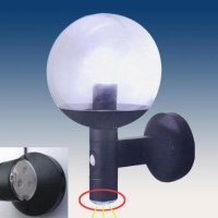 Sphere PIR Outdoor Lantern with 3-LED Nightlight