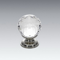 Crystal Knob with Brass Base