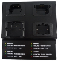 FOUR-STATION TRI-CHEMISTRY RAPID BATTERY CHARGER WITH MICROPROCESSOR / IC CONTROL