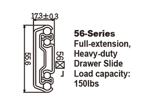 5680 Heavy-duty Full Extension Drawer Slide with self-closing system