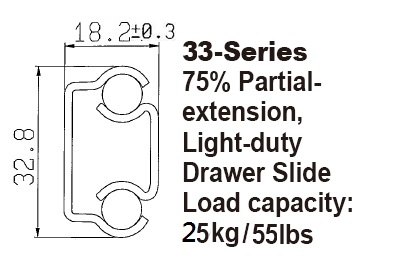 3301 Light-duty Ball Bearing Drawer Slides