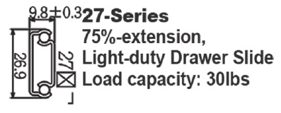 2710 3/4 Extension Light-duty Ball Bearing Drawer Slides bearing slide
