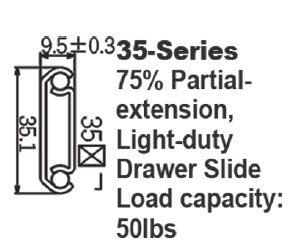3520 Light-duty 3/4 Extension Ball Bearing Drawer Slides l ball-bearing slides