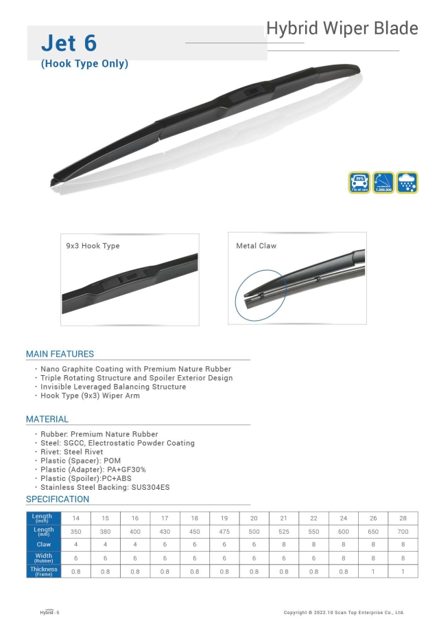 J6 Hybrid Wiper Blade