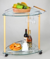 2-tier Boat-shaped Wooden Trolley