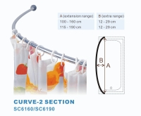 Curve shower curtain rod