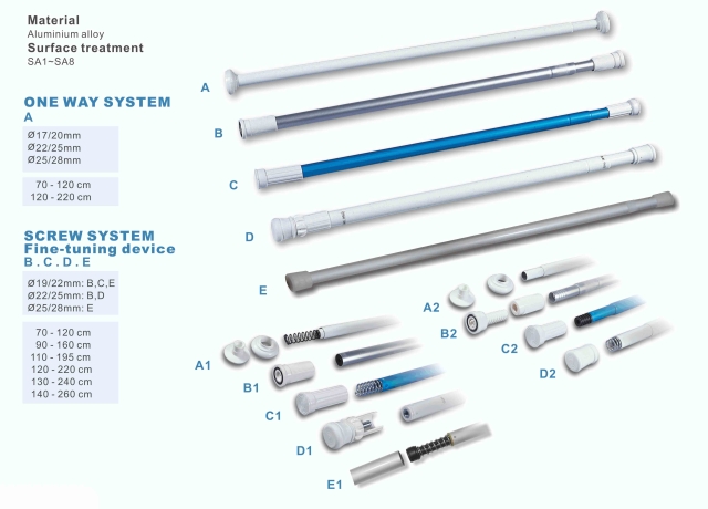 Screw system shower curtain rod